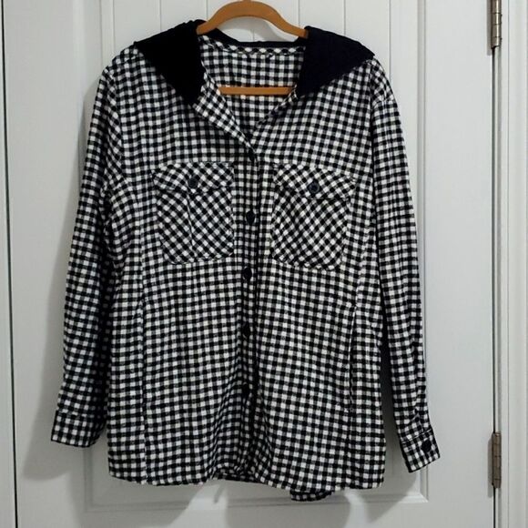 Eddie Bauer womans flannel hoodie jacket, xl - Picture 4 of 7